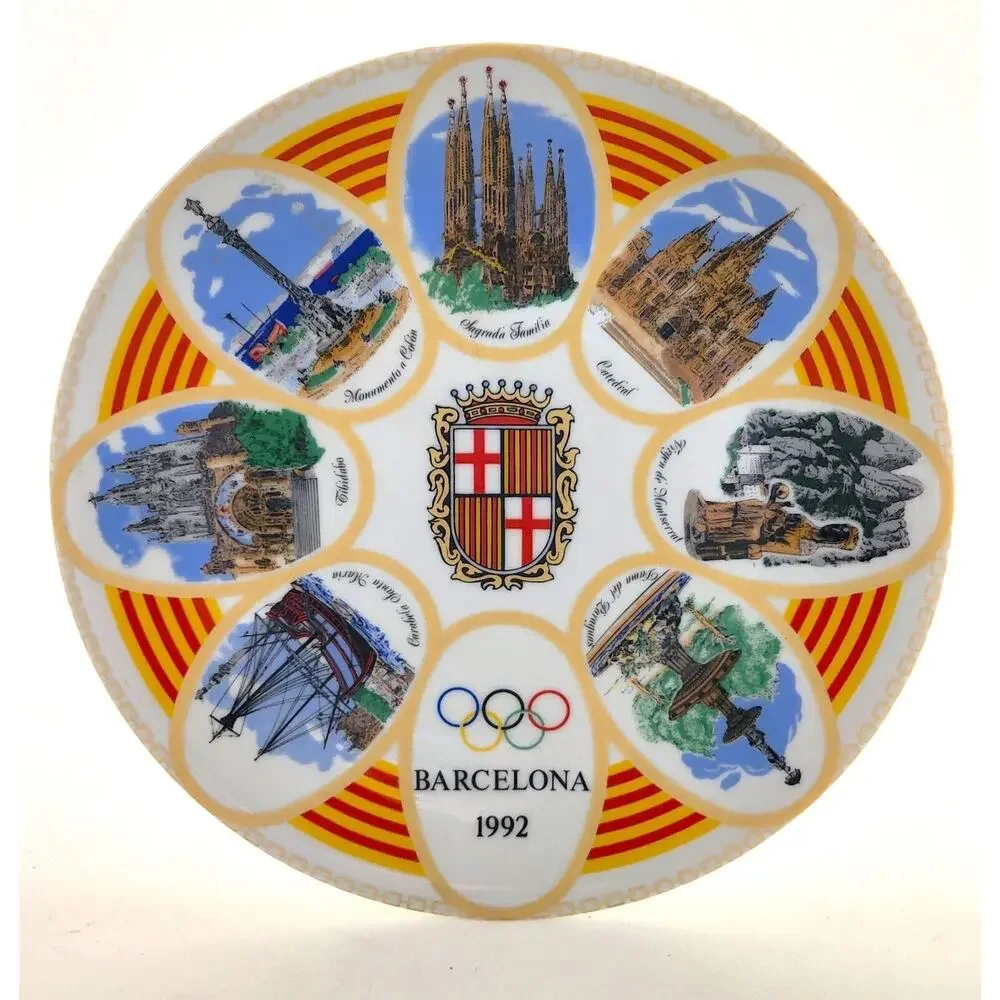 Barcelona 1992 Olympics Commemorative Souvenir Plate Sagrada Familia Spain 9.5